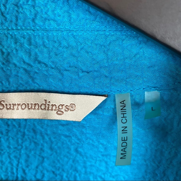 Soft Surroundings  Blue Top button up size Large - Picture 3 of 6